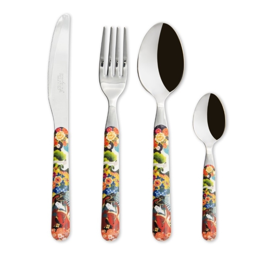 Excelsa Servizio 24 posate Kimono, acciaio inox multicolore 9x9x24 cod.66164